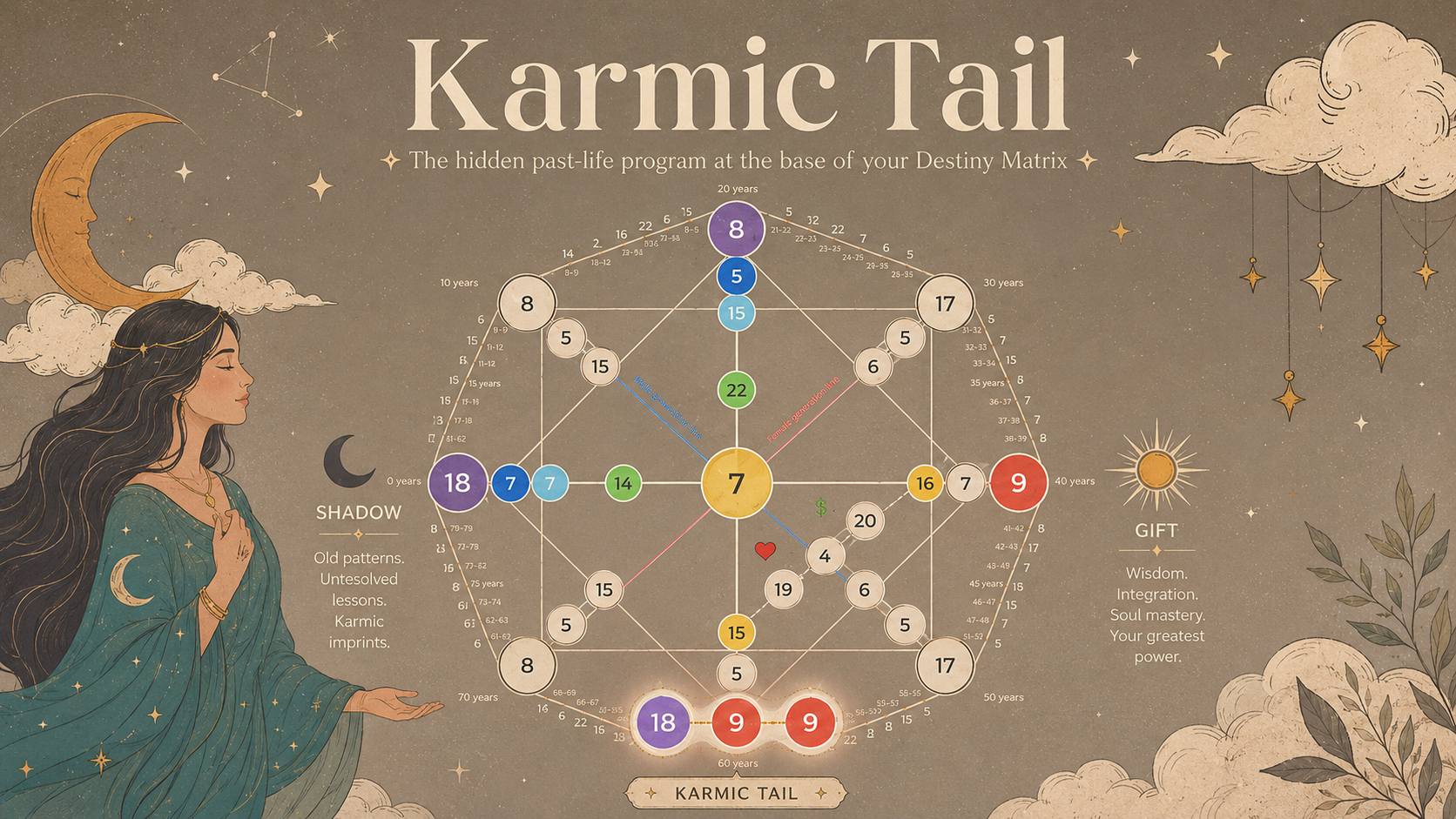 karmic tail calculator in the destiny matrix